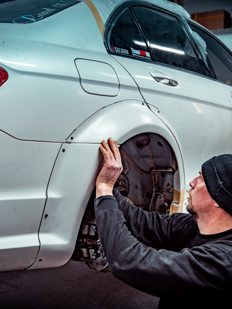 Mercedes C63 4 door rear wide arch kit
